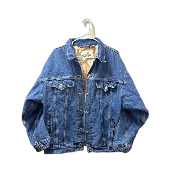 Levi's Silver Tab Denim Jacket Trucker Coat sz L Quilted Work Barn Chore Western - Picture 1 of 5